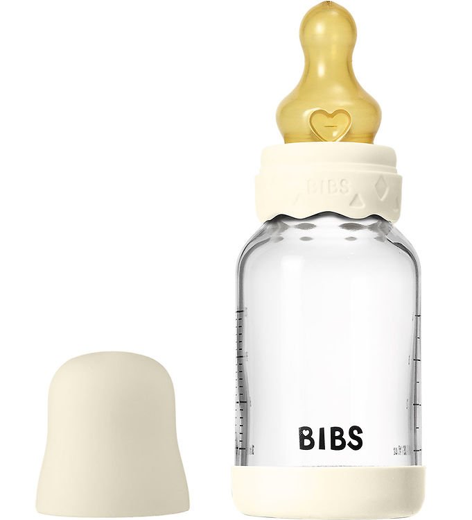 BIBS Boheme Sutteflaske - 120 ml - Glas/Naturgummi - Ivory