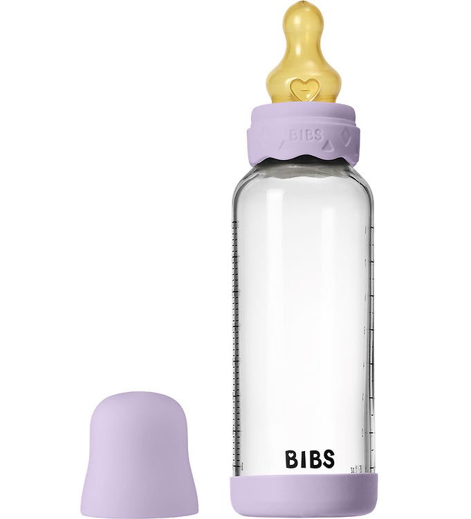 BIBS Boheme Sutteflaske - 240 ml - Glas/Naturgummi - Violet Sky