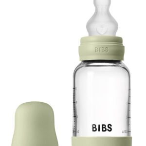 BIBS Sutteflaske - 120 ml - Glas/Silikone - Sage