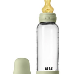BIBS Sutteflaske - 240 ml - Glas/Naturgummi - Sage