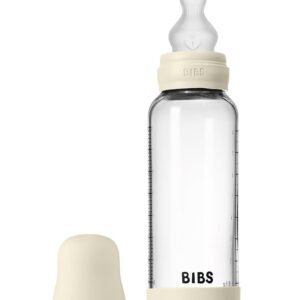 BIBS Sutteflaske - 240 ml - Glas/Silikone - Ivory