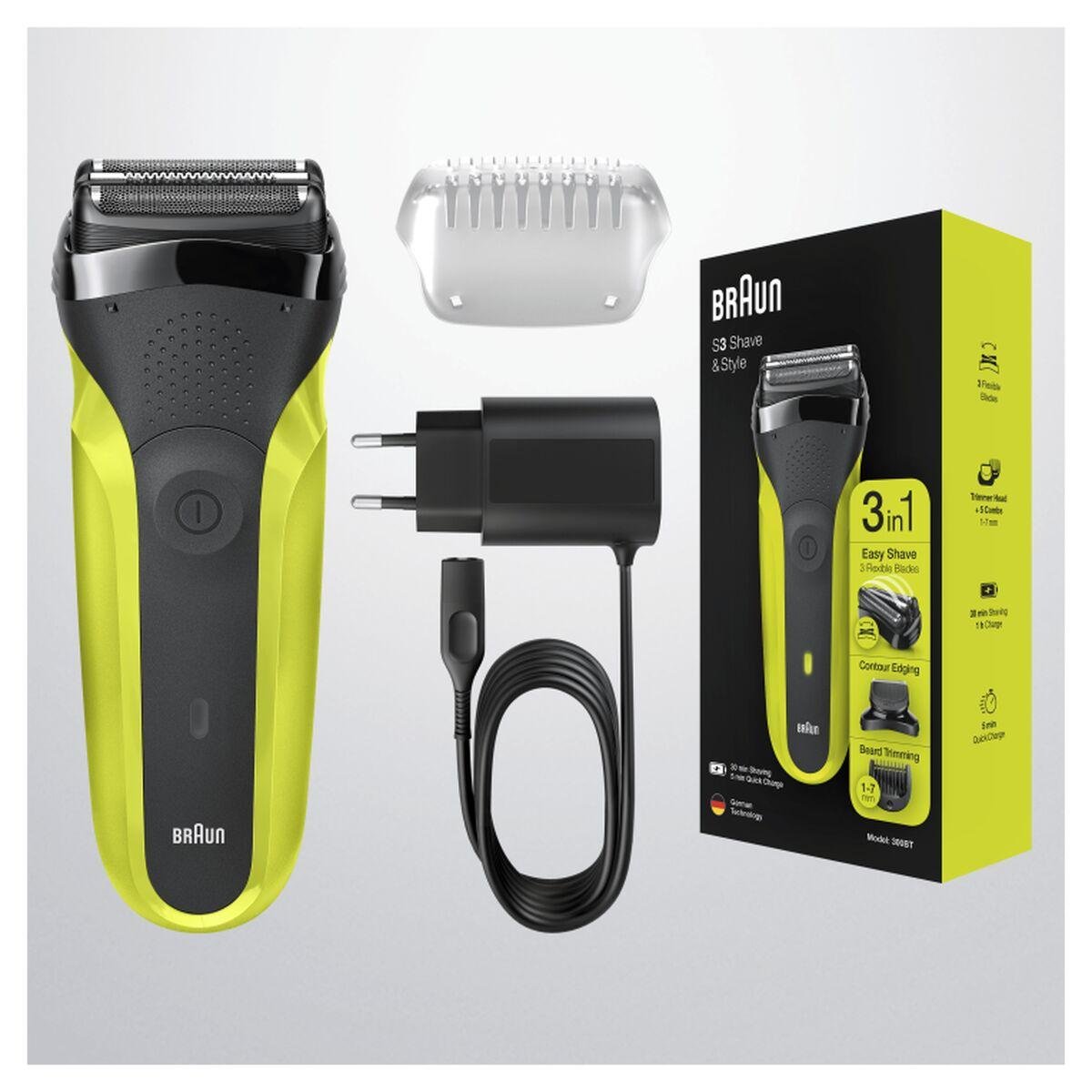 Braun Series 3 300BT Shave & Style - 3-i-1 barbermaskine, sort/grøn