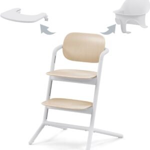 Cybex Lemo 3-in-1 Højstol inkl. Babysæt og Bakke, Sand White
