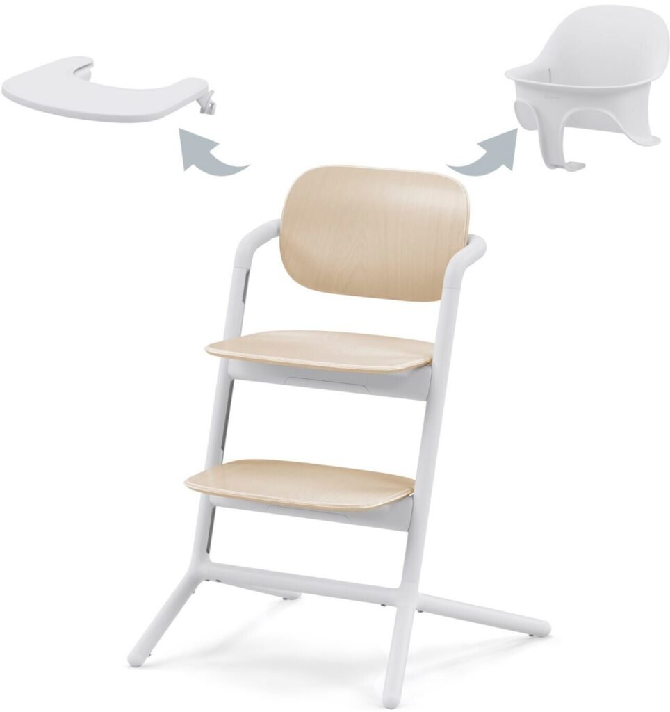 Cybex Lemo 3-in-1 Højstol inkl. Babysæt og Bakke, Sand White