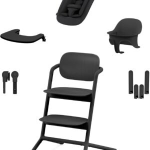Cybex Lemo 4-in-1 Højstol inkl. Skråstol, Babysæt og Bakke, Stunning Black