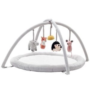 Kids Concept Aktivitetstæppe - Edvin - Grå m. Dyr