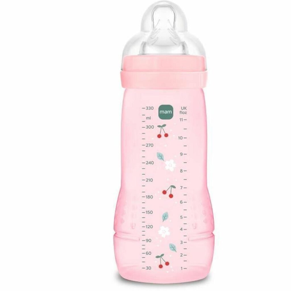 MAM sutteflaske 330 ml - pink med kirsebærmotiv