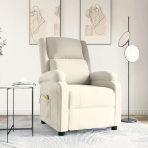 Massagestol velour cremefarvet