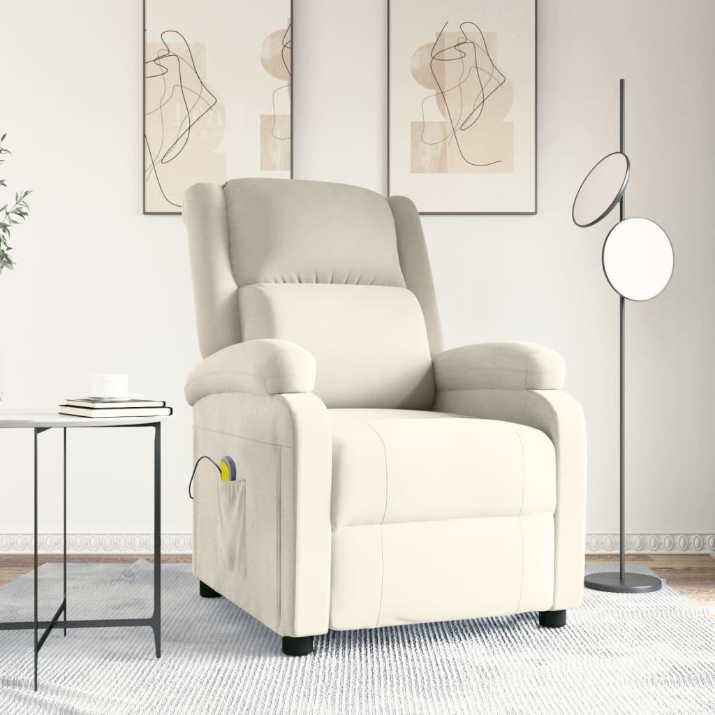 Massagestol velour cremefarvet