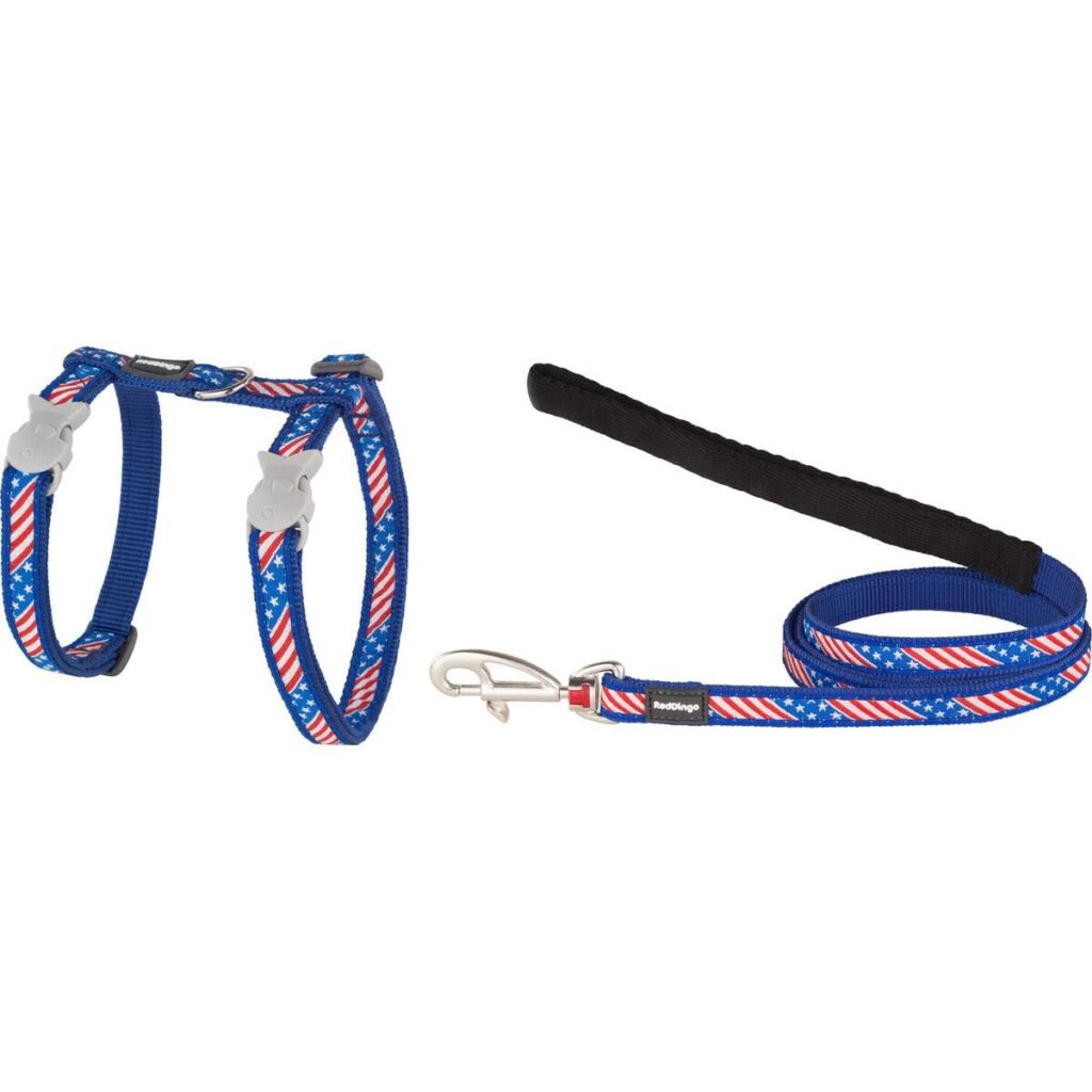 Red Dingo hundesele US Flag 21-35 cm - blå