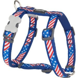 Red Dingo hundesele US Flag, 25-39 cm, rød/blå