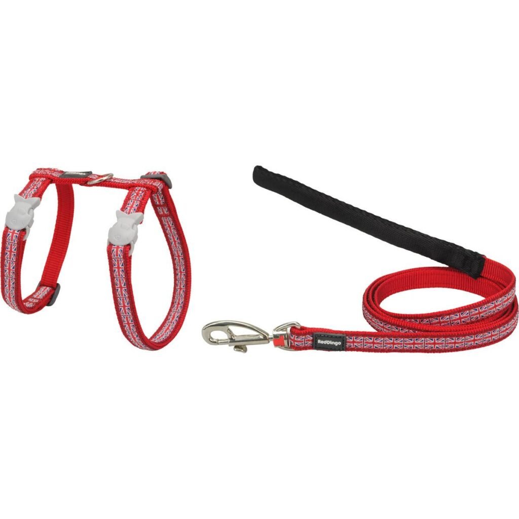 Red Dingo hundesele Union Jack 21-35 cm - rød