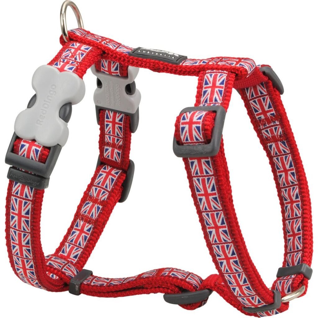 Red Dingo hundesele Union Jack 25-39 cm - rød