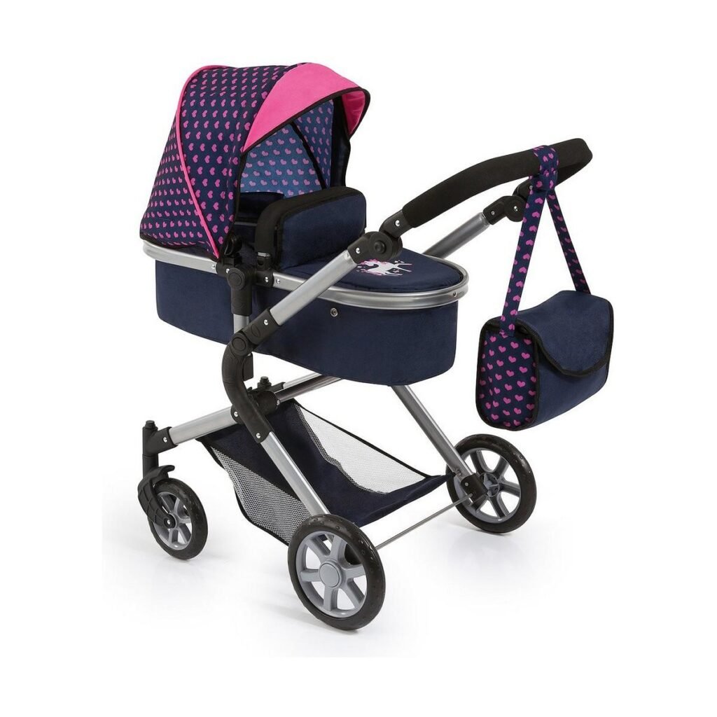 Reig Combi Neo Pro dukke-barnevogn - marineblå, 63 cm