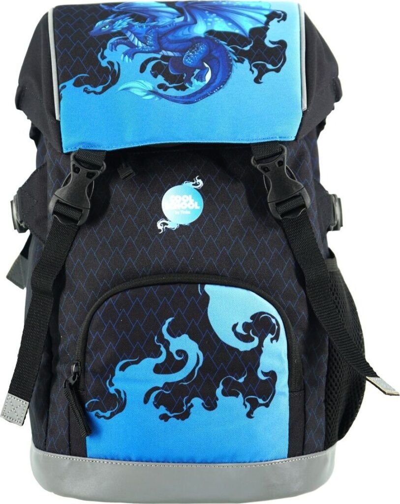 Tinka - Skoletaske - 22 L - Drage - Blå Sort