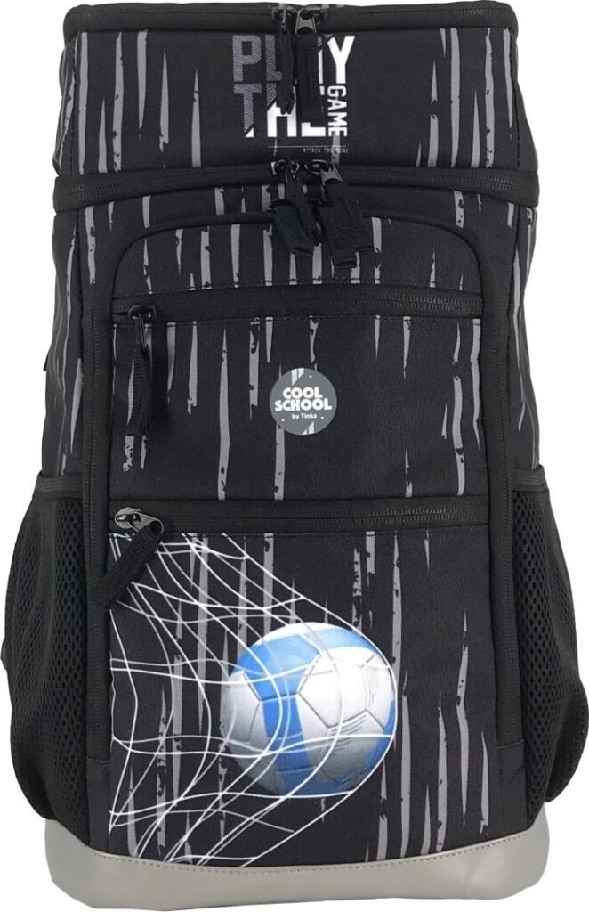 Tinka - Skoletaske - 22 L - Fodbold - Sort