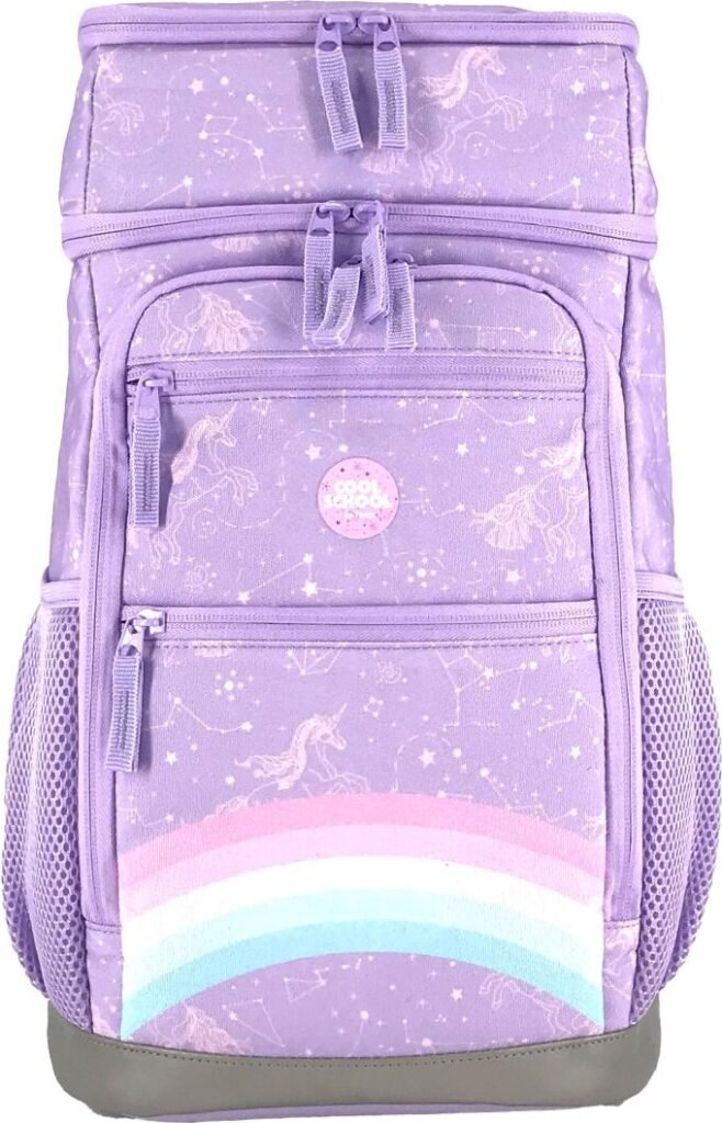 Tinka - Skoletaske - 22 L - Regnbue - Pink