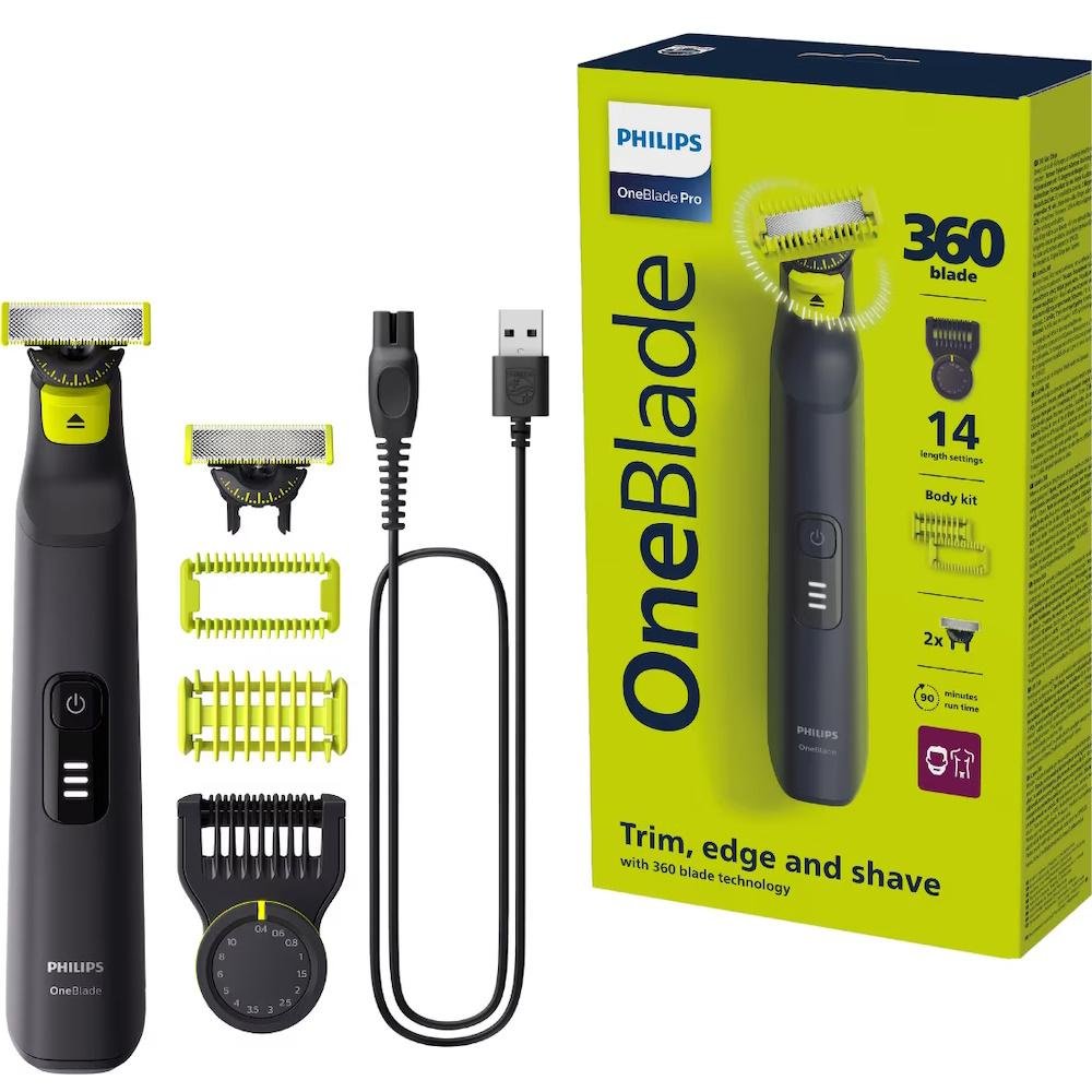 Barbermaskine Philips OneBlade Pro 360 QP6542/15 sort trimmer til ansigt og krop