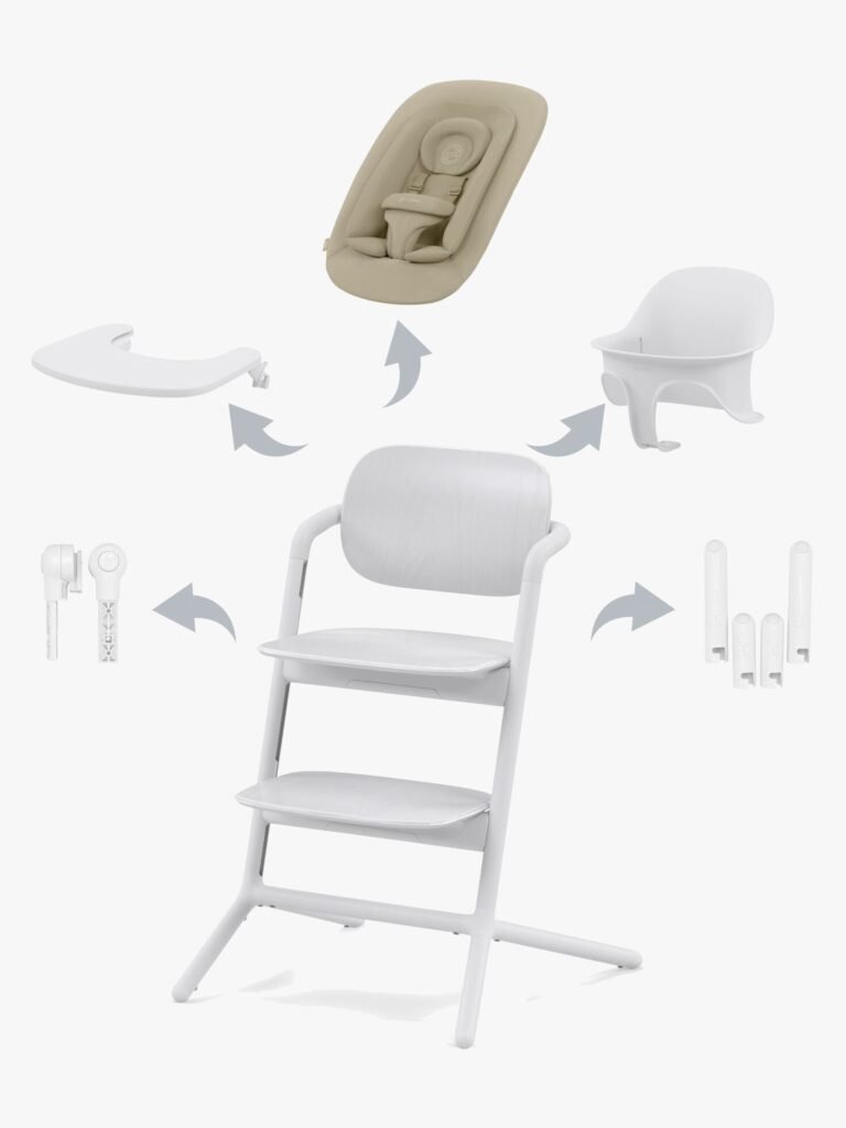 Cybex Lemo 4-in-1 Højstol inkl. Skråstol, Babysæt og Bakke, All White