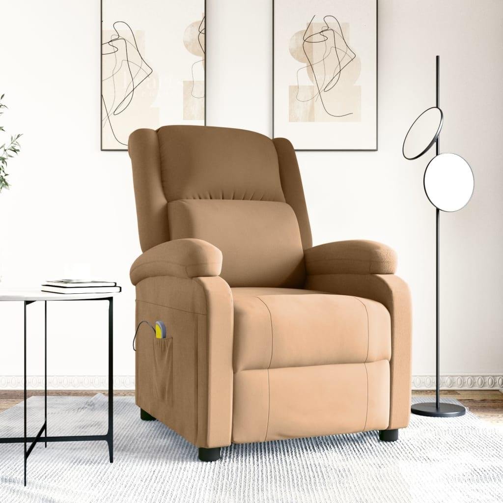 Massagestol velour brun