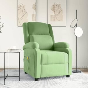Massagestol velour lysegrøn
