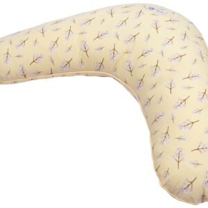 Ammepude - Müsli - 75x35 cm - Økologisk bomuld - Calm Yellow - Print med små blomstergrene