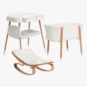 Beemoo Nordic Tremmeseng Puslebord & Skråstol, White/Wood