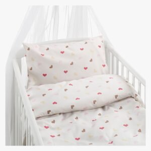 Borganäs Sengesæt Tremmeseng Hjärtrud 2-delt 100x130, Beige