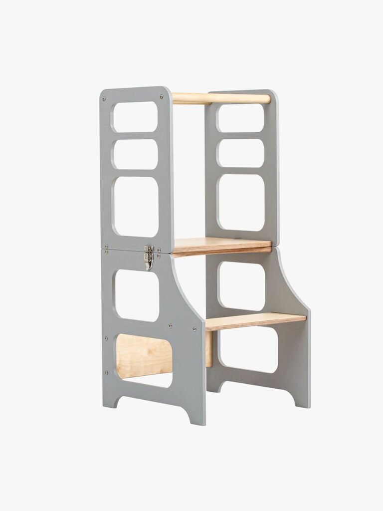 Duck Woodworks Sammenklappeligt Læringstårn, Grå, Børnemøbler, Indretning børneværelse