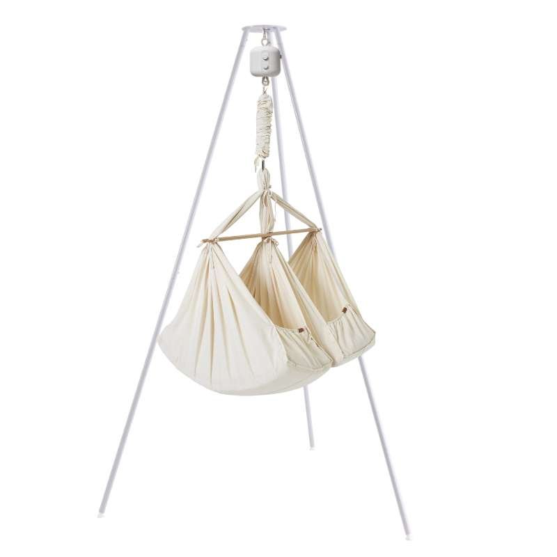 Membantu Bundle - Basic - Twin Slyngevugge m. Vuggemotor og Vuggestativ - Natur