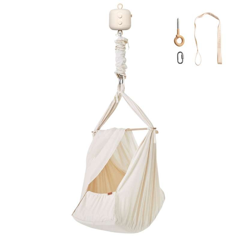 Membantu Bundle - Premium - Slyngevugge m. Vuggemotor og Loftophæng - Natur