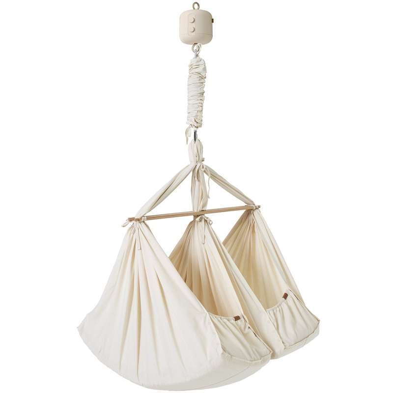 Membantu Bundle - Premium - Twin Slyngevugge m. Vuggemotor og Loftophæng - Natur