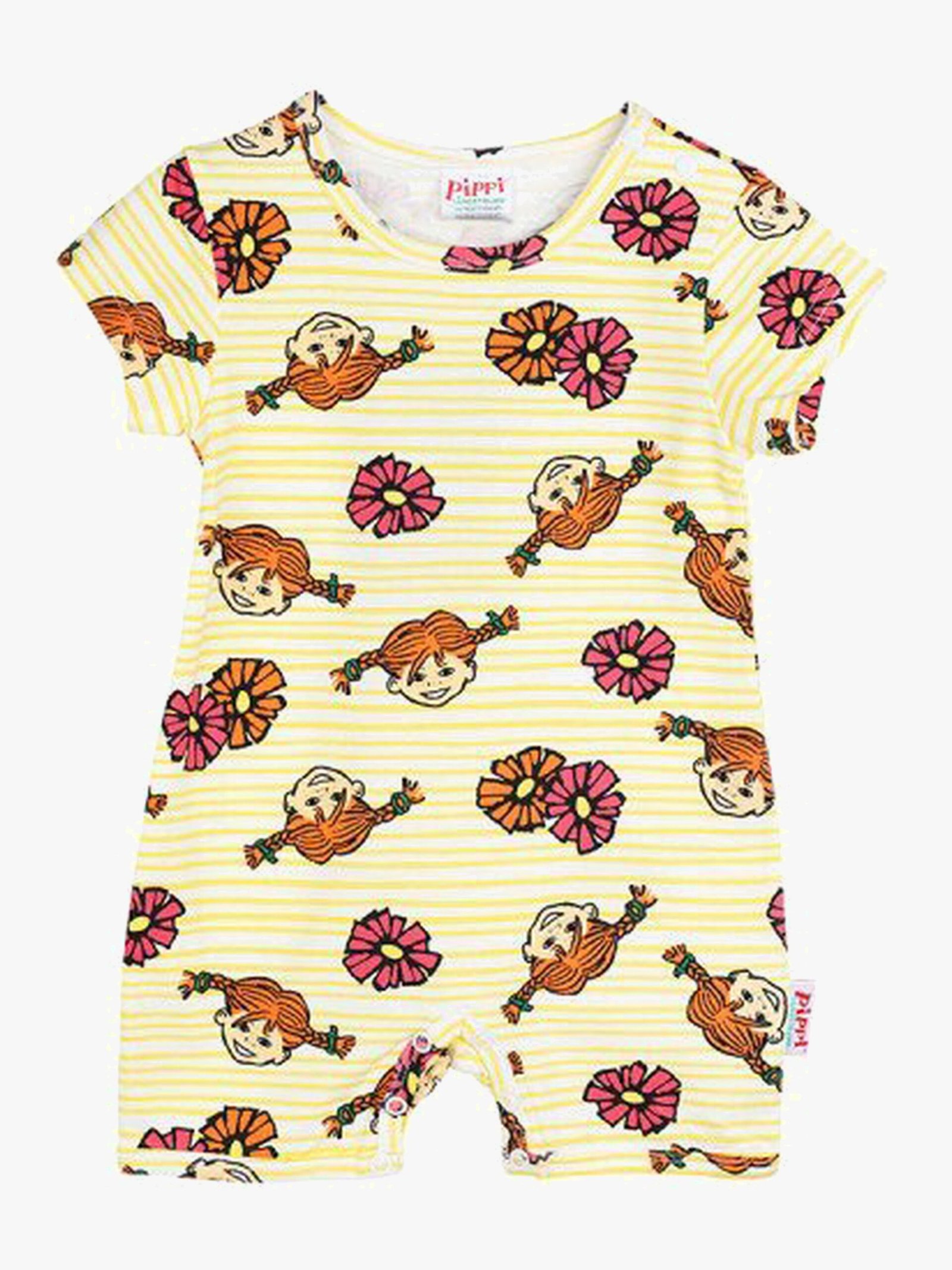 Pippi Langstrømpe Heldragt Blomster, Gul,. 62