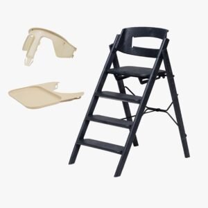 KAOS Klapp Højstol Recycled inkl. Beskyttelsesbøjle & Bakke, Charcoal Black/Desert Sand