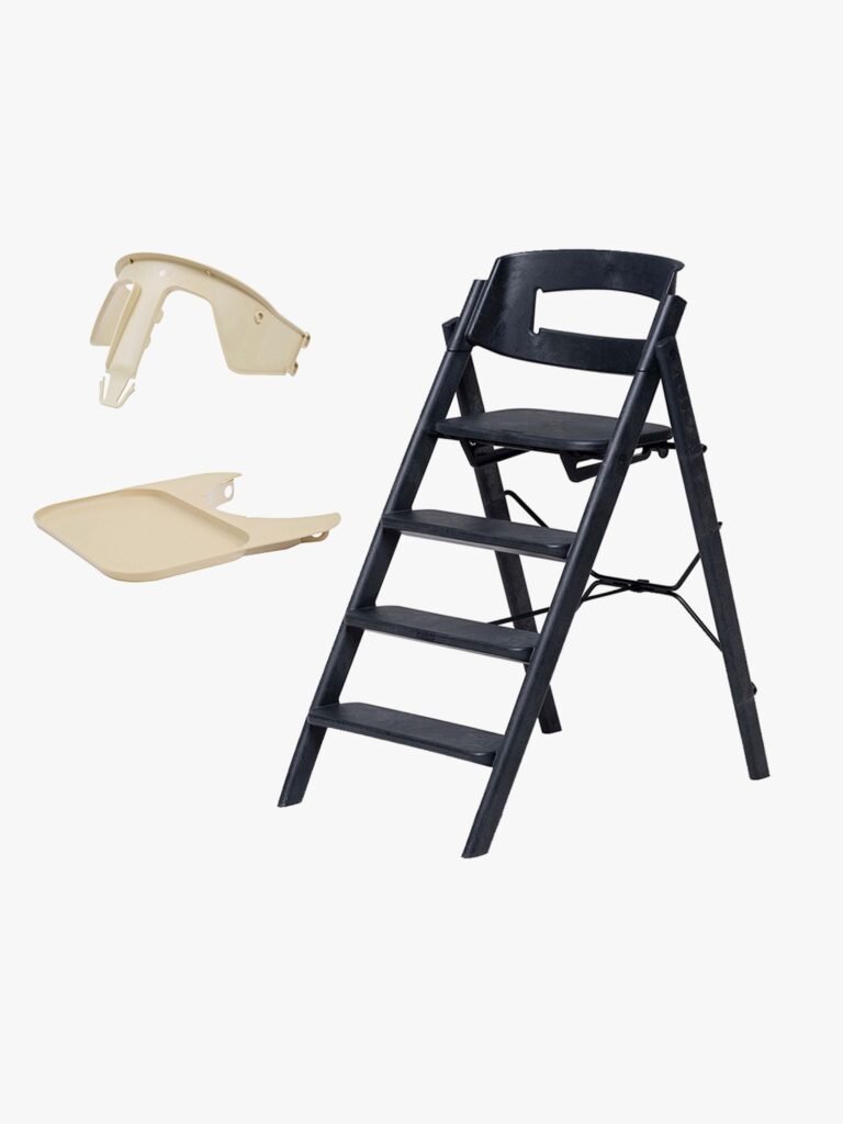 KAOS Klapp Højstol Recycled inkl. Beskyttelsesbøjle & Bakke, Charcoal Black/Desert Sand