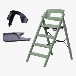 KAOS Klapp Højstol Recycled inkl. Beskyttelsesbøjle & Bakke, Mineral Green/Charcoal Black