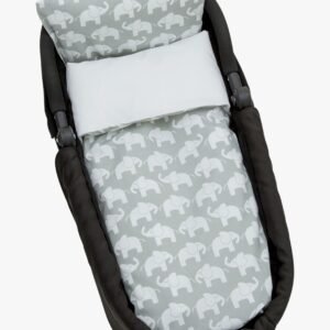 Borganäs Sengesæt Tremmeseng Elefant 70x80, Grå