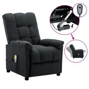 Eldrevet massagestol stof mørkegrå