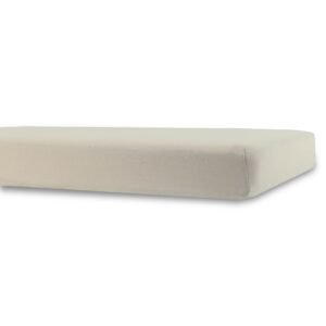 Lagen til barnevogn - 36x98 cm - Sandfarvet stræklagen - 100% Bomuld - Faconlagen til barnevognsmadras