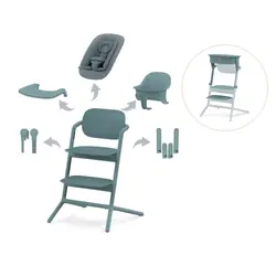 Lemo højstol 4i1 inkl. læringstårn - Stone blue | Stone blue