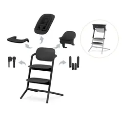 Lemo højstol 4i1 inkl. læringstårn - Stunning black | Stunning black