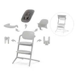 Lemo højstol 4i1 inkl. læringstårn - Suede grey | Suede grey