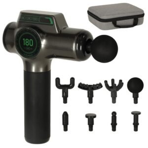 Massagepistol til krop og ryg 8 hoveder, LED-display