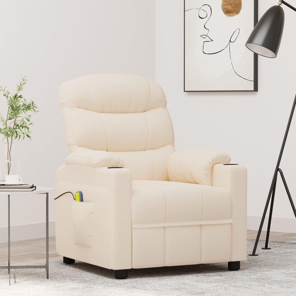 Massagestol stof cremefarvet