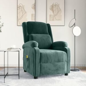 Massagestol velour mørkegrøn