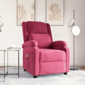 Massagestol velour vinrød