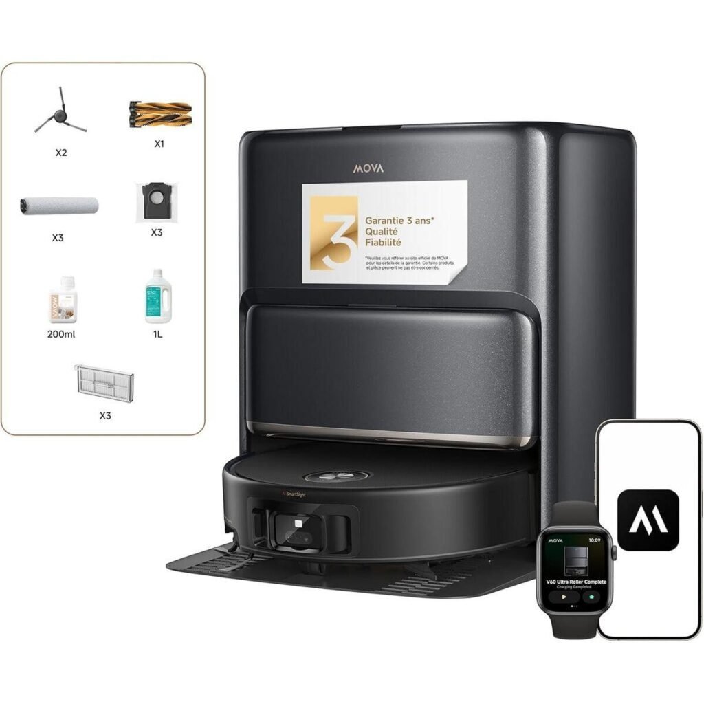 Robotstøvsuger MOVA - 6400 mAh, sort