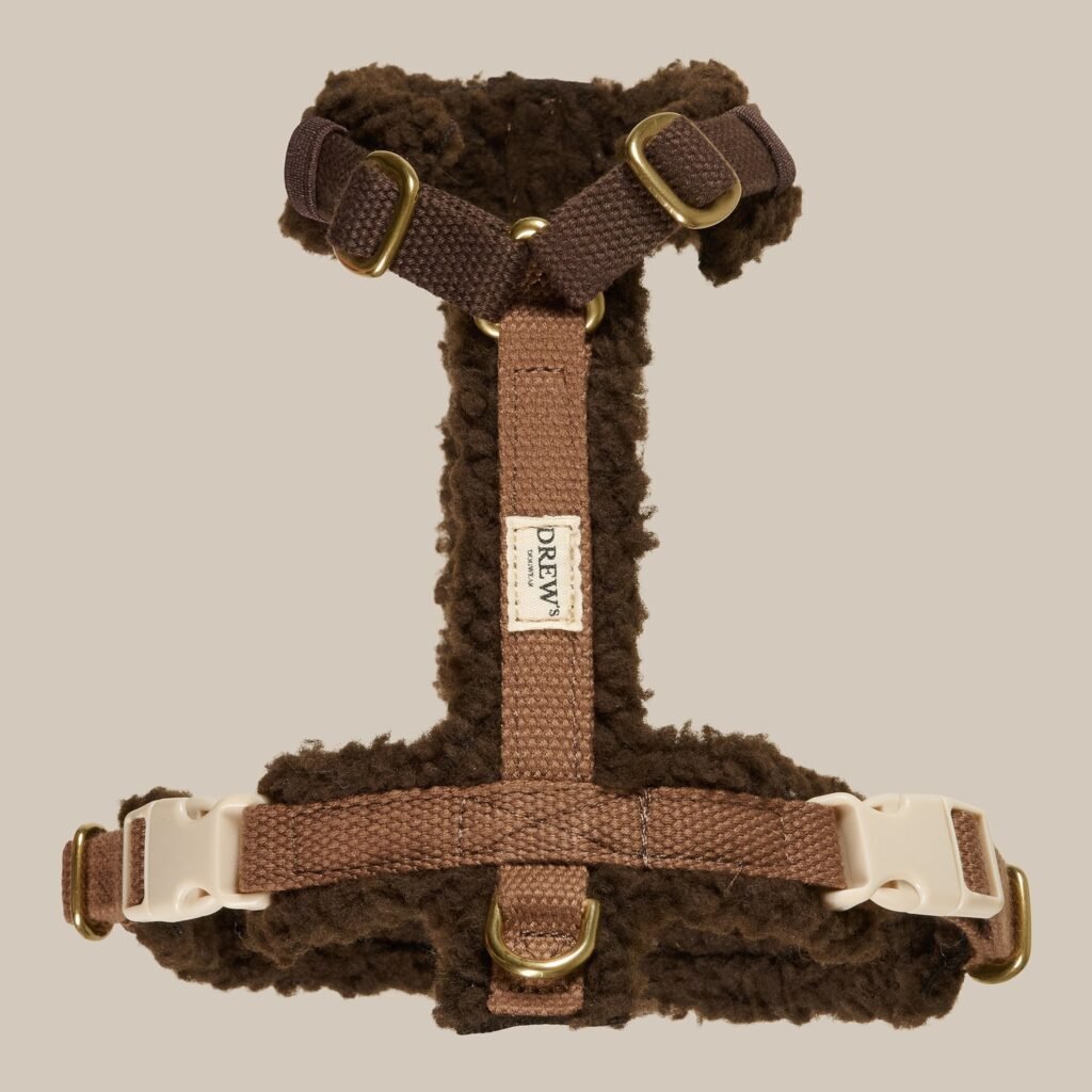 Teddy - Justerbar hundesele af blødt fleece (brun) - L / Brun