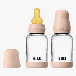 BIBS Slow Flow Glas Sutteflaske Latex 2-pak 120 ml, Blush