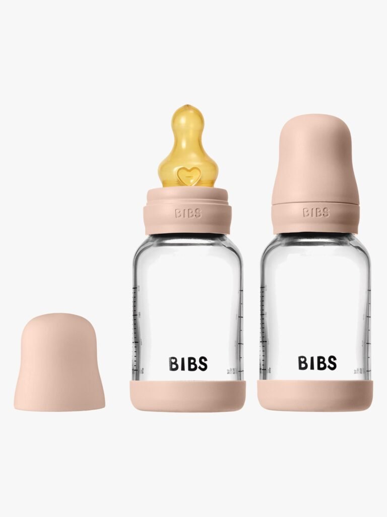 BIBS Slow Flow Glas Sutteflaske Latex 2-pak 120 ml, Blush